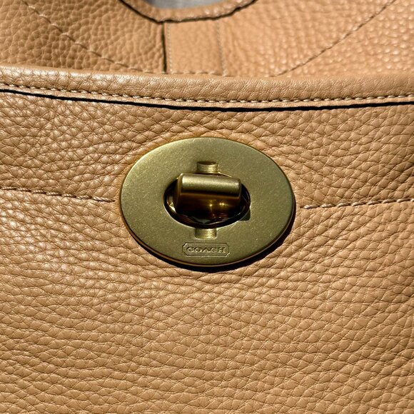 Coach Ergo Legacy XL Tote Camel Tan HTF 2007 Stripe Lining Hang Tag 11640 EUC - Picture 5 of 16